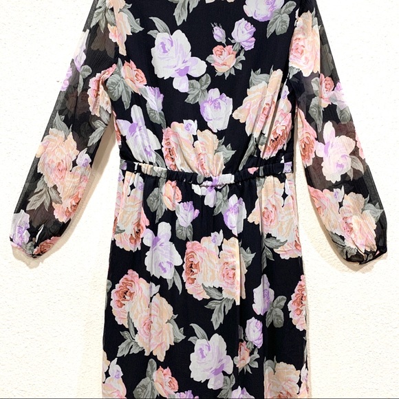 Broadway & Broome Multi Big Floral Silk Midi Dress - Picture 7 of 8